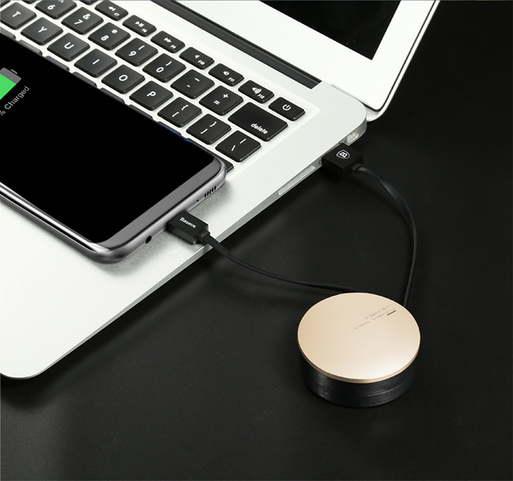 Baseus New Era Storage Retractable Type-C 2A Fast Data Transmission Charging Cord 90CM Baseus New Era Storage Retractable Type-C 2A Fast Data Transmission Charging Cord 90CM