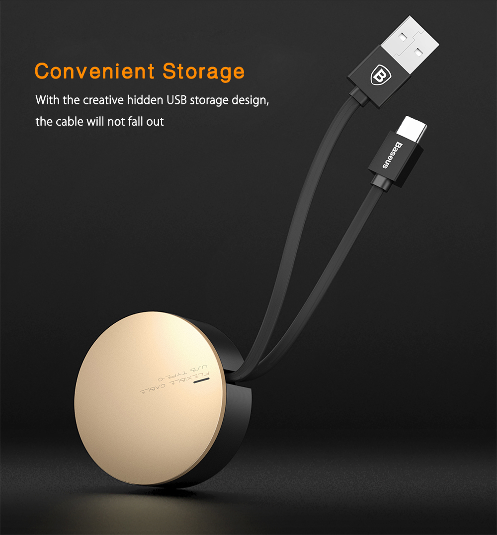 Baseus New Era Storage Retractable Type-C 2A Fast Data Transmission Charging Cord 90CM Baseus New Era Storage Retractable Type-C 2A Fast Data Transmission Charging Cord 90CM
