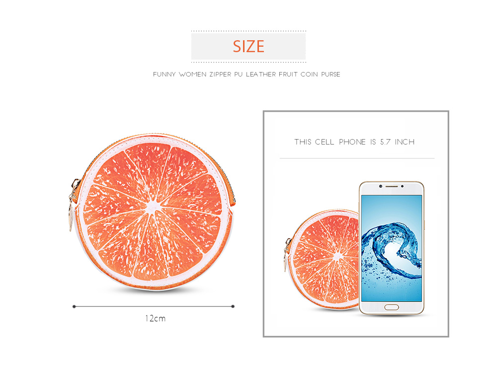 Guapabien Funny Women Zipper PU Leather Fruit Coin Purse Mini Wallet Guapabien Funny Women Zipper PU Leather Fruit Coin Purse Mini Wallet