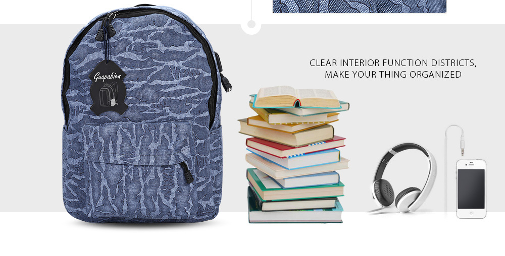 Guapabien External USB Charge Port Cable Backpack Laptop Travel Bag Guapabien External USB Charge Port Cable Backpack Laptop Travel Bag
