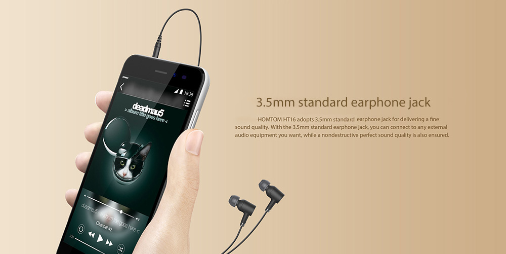 Homtom HT16 5.0 inch 3G Smartphone Android 6.0 MTK6580 Quad Core 1.3GHz 1GB RAM 8GB ROM Wakeup Gesture GPS A-GPS Bluetooth 4.0