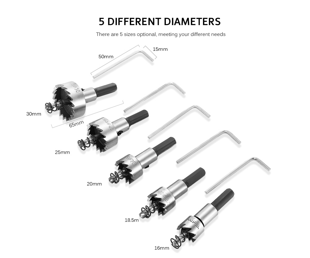5pcs HSS Drill Bit Hole Saw Tooth Cutter Metal Alloy Tool 5pcs HSS Drill Bit Hole Saw Tooth Cutter Metal Alloy Tool