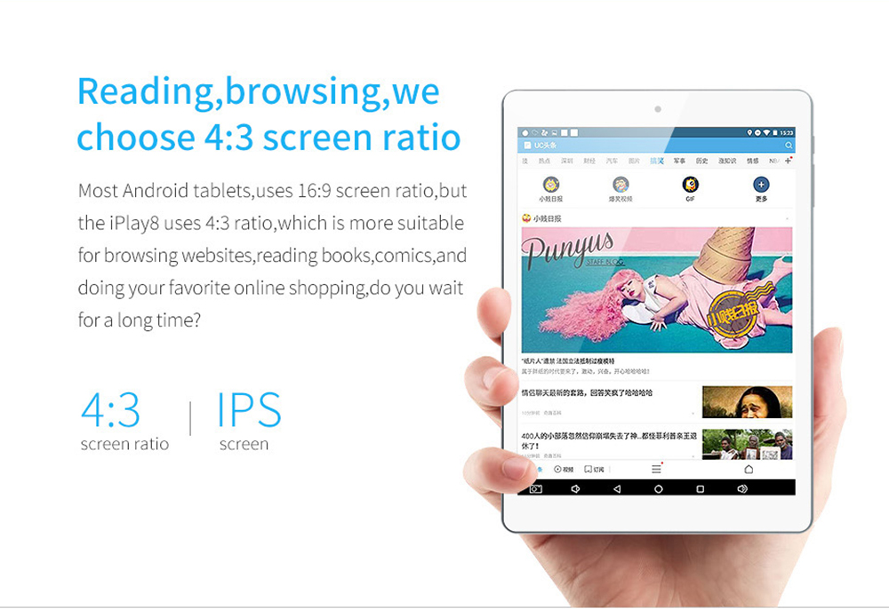 Cube iPlay 8 Tablet PC 7.85 inch Android 6.0 MTK8163 Quad Core 1.3GHz 1GB RAM 16GB ROM Dual WiFi OTG Cameras
