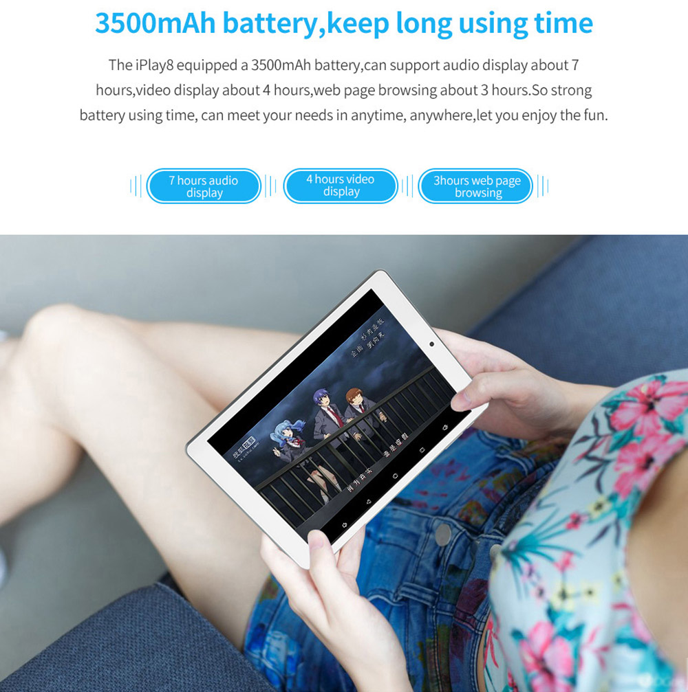 Cube iPlay 8 Tablet PC 7.85 inch Android 6.0 MTK8163 Quad Core 1.3GHz 1GB RAM 16GB ROM Dual WiFi OTG Cameras