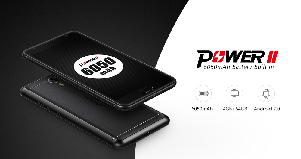 Ulefone Power 2 4G Phablet 5.5 inch Android 7.0 MTK6750T Octa Core 1.5GHz 4GB RAM 64GB ROM 13MP Main Camera Fingerprint Scanner Corning Gorilla 3 6050mAh Battery