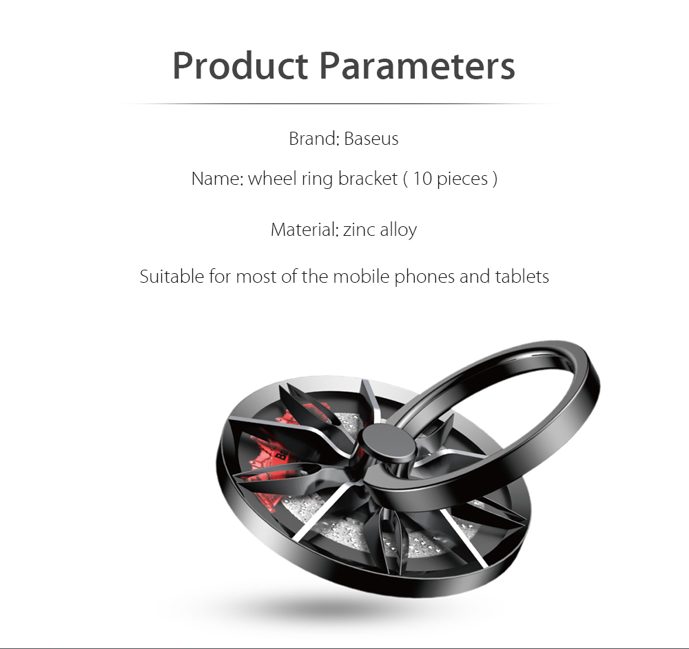 Baseus 10 Pieces Wheel Ring Bracket Phone Stand Finger Grip Holder Car Mount Buckle Baseus 10 Pieces Wheel Ring Bracket Phone Stand Finger Grip Holder Car Mount Buckle