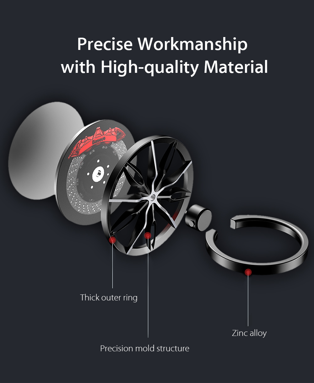 Baseus 10 Pieces Wheel Ring Bracket Phone Stand Finger Grip Holder Car Mount Buckle Baseus 10 Pieces Wheel Ring Bracket Phone Stand Finger Grip Holder Car Mount Buckle