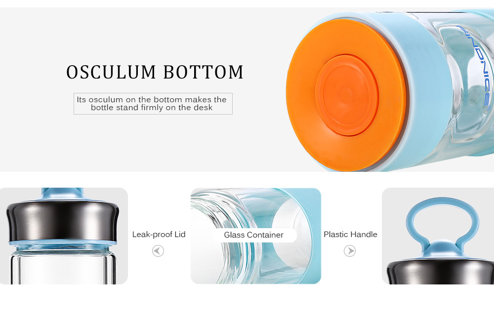 FINDNICE FNB - 0124 Glass Water Bottle Double Layer Phone Holder Stable Osculum Bottom FINDNICE FNB - 0124 Glass Water Bottle Double Layer Phone Holder Stable Osculum Bottom