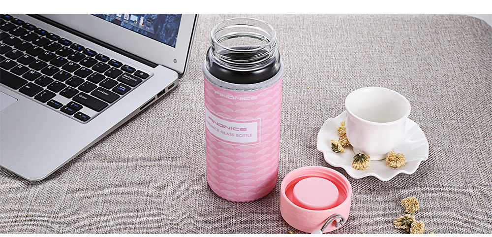 FINDNICE FNB - 0001J Glass Water Bottle 480ML Tea Cup FINDNICE FNB - 0001J Glass Water Bottle 480ML Tea Cup