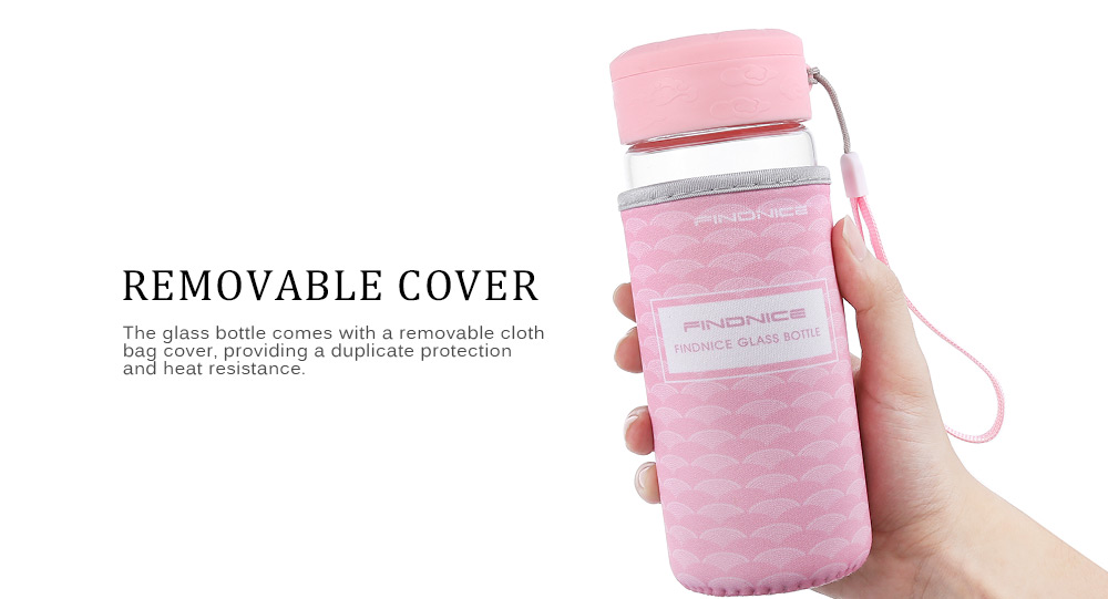 FINDNICE FNB - 0001J Glass Water Bottle 480ML Tea Cup FINDNICE FNB - 0001J Glass Water Bottle 480ML Tea Cup