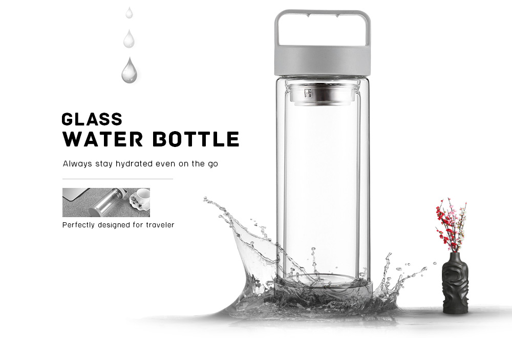 FINDNICE FNB - 0012A Double Layer Glass Water Bottle 280ML Tea Cup FINDNICE FNB - 0012A Double Layer Glass Water Bottle 280ML Tea Cup