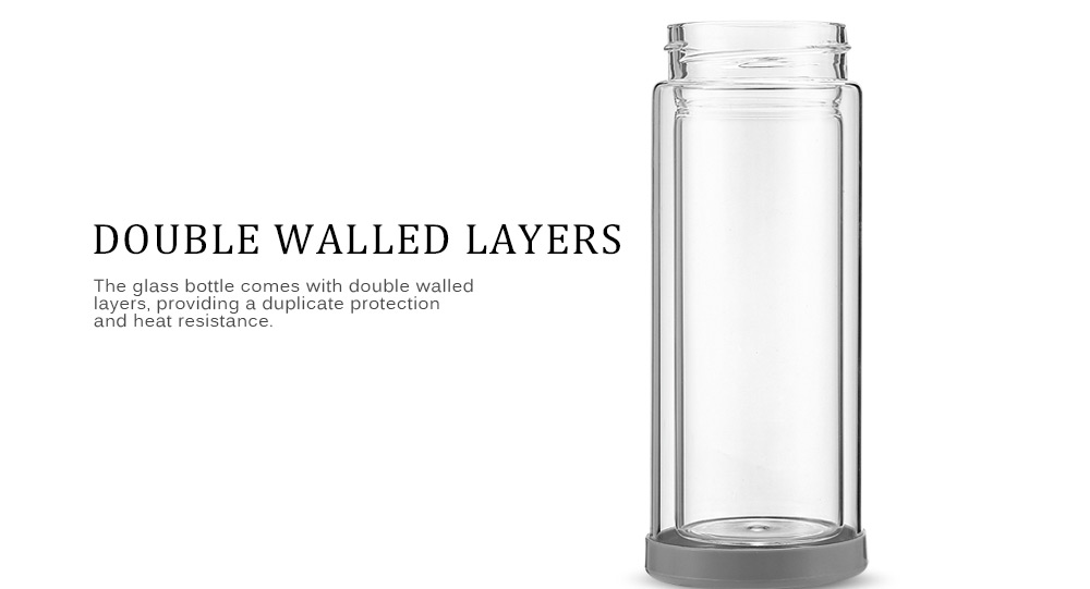 FINDNICE FNB - 0012A Double Layer Glass Water Bottle 280ML Tea Cup FINDNICE FNB - 0012A Double Layer Glass Water Bottle 280ML Tea Cup