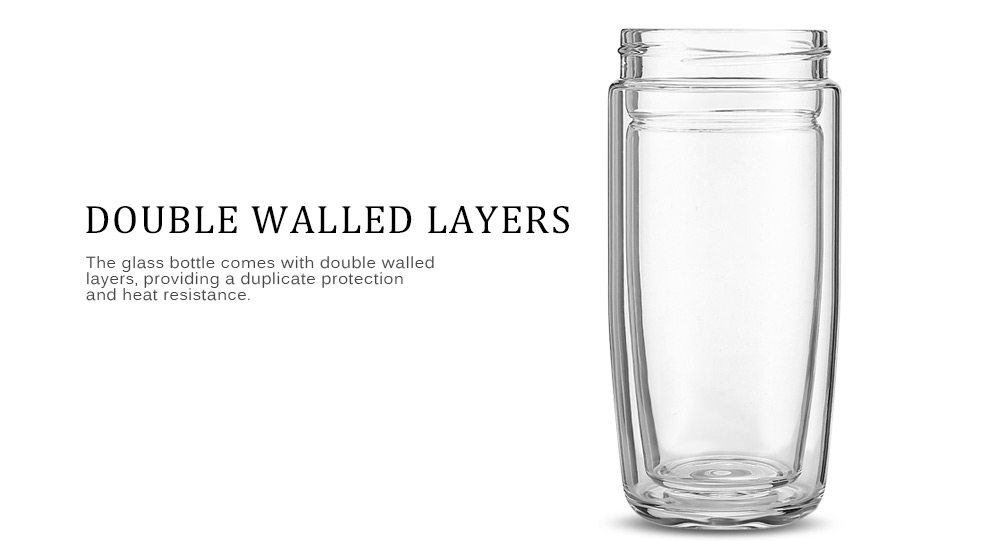 FINDNICE FNB - 0124 Double Layer Glass Water Bottle 450ML Tea Cup FINDNICE FNB - 0124 Double Layer Glass Water Bottle 450ML Tea Cup