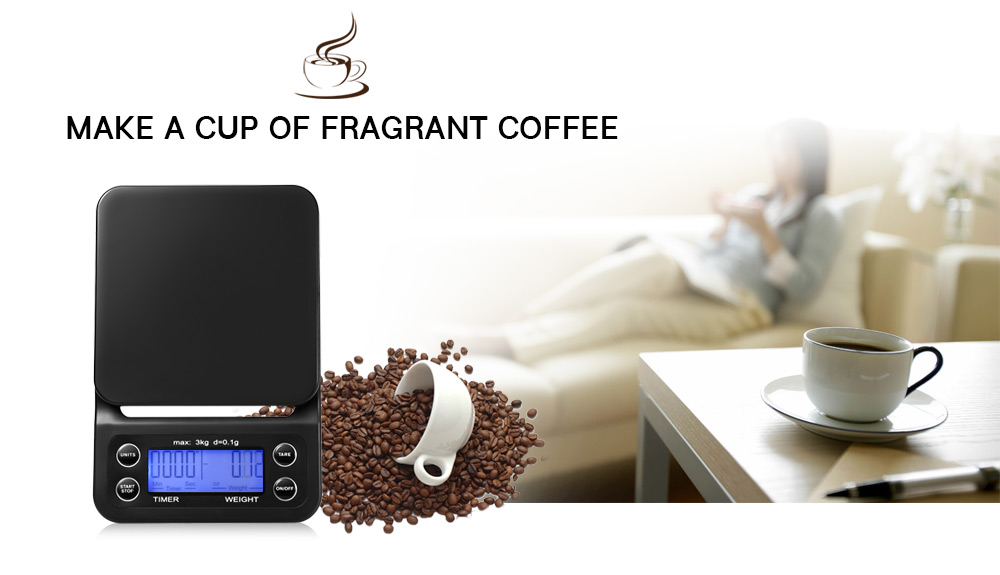 Digital Kitchen Food Coffee Weighing Scale + Timer with Back-lit LCD Display Digital Kitchen Food Coffee Weighing Scale + Timer with Back-lit LCD Display