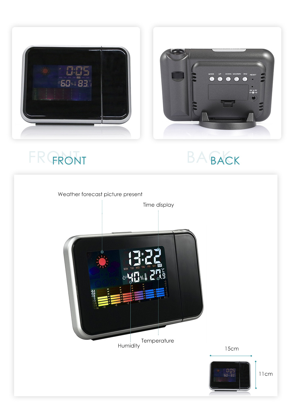 Digital Color Screen Projection Alarm Clock Digital Color Screen Projection Alarm Clock