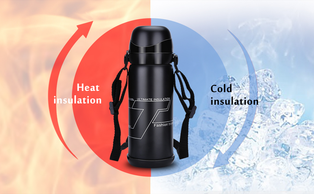 800ML Stainless Steel Vacuum Insulated Bottle Outdoor Sports Thermal Coffee / Water Kettle