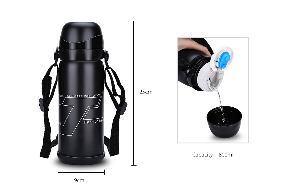 800ML Stainless Steel Vacuum Insulated Bottle Outdoor Sports Thermal Coffee / Water Kettle 800ML Stainless Steel Vacuum Insulated Bottle Outdoor Sports Thermal Coffee / Water Kettle