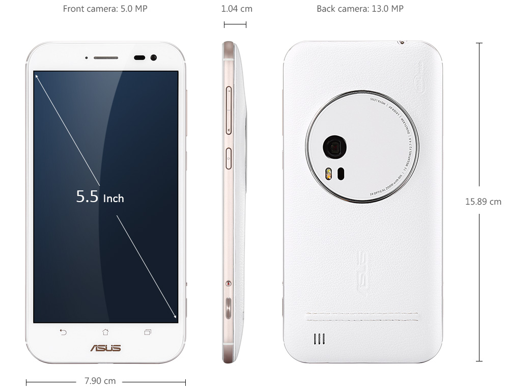 ASUS ZenFone Zoom ZX551ML 5.5 inch Android 5.0 4G Phablet Intel Atom Z3590 64bit Quad Core 2.5GHz 13.0MP Rear Camera Corning Gorilla 4 Screen NFC ASUS ZenFone Zoom ZX551ML 5.5 inch Android 5.0 4G Phablet Intel Atom Z3590 64bit Quad Core 2.5GHz 13.0MP Rear Camera Corning Gorilla 4 Screen NFC