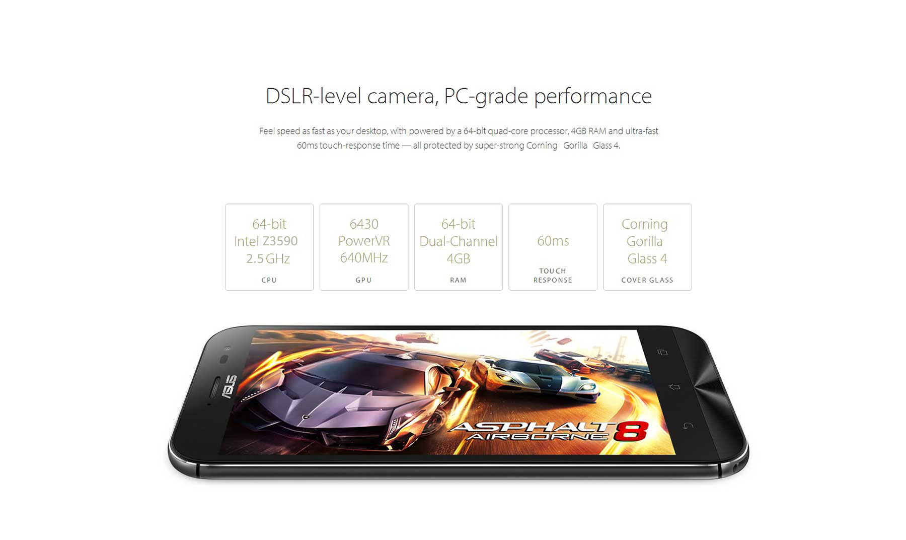 ASUS ZenFone Zoom ZX551ML 5.5 inch Android 5.0 4G Phablet Intel Atom Z3590 64bit Quad Core 2.5GHz 13.0MP Rear Camera Corning Gorilla 4 Screen NFC