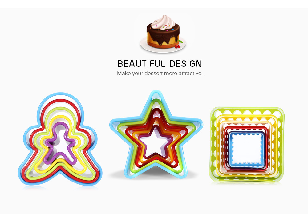 5 PCS DIY Fondant Cake Molds Baking Tool 5 PCS DIY Fondant Cake Molds Baking Tool