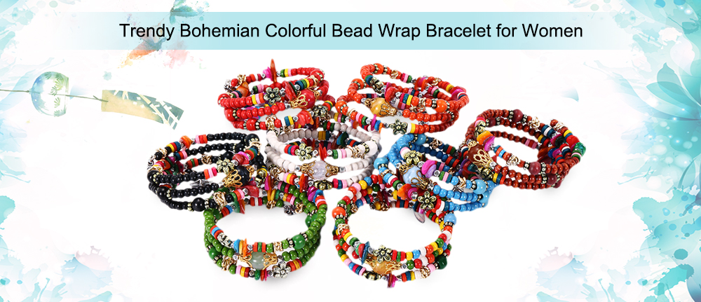 Trendy Bohemian Colorful Beads Women Wrap Bracelet Trendy Bohemian Colorful Beads Women Wrap Bracelet
