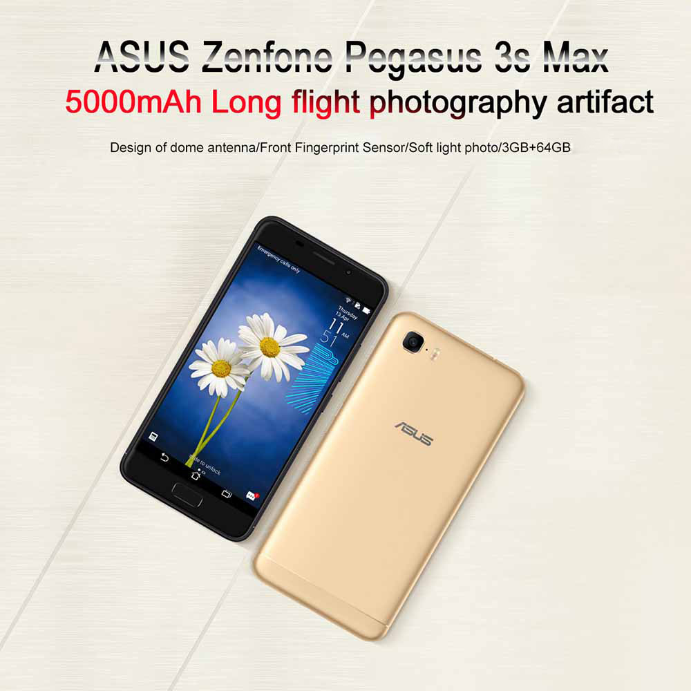 ASUS Pegasus 3S Front Touch ID Android 7.0 MTK6750 Quad Core 1.5GHz 3GB RAM 64GB ROM 5.2 inch Smartphone