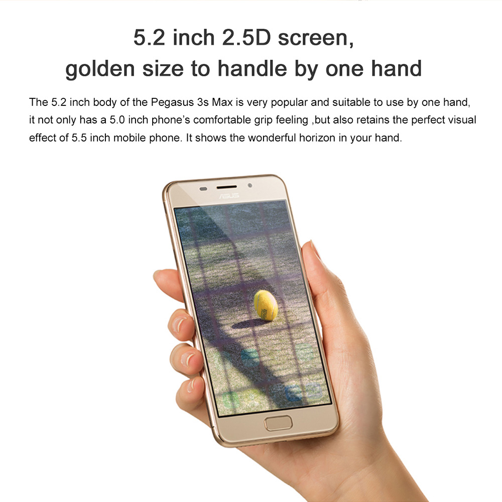 ASUS Pegasus 3S Front Touch ID Android 7.0 MTK6750 Quad Core 1.5GHz 3GB RAM 64GB ROM 5.2 inch Smartphone