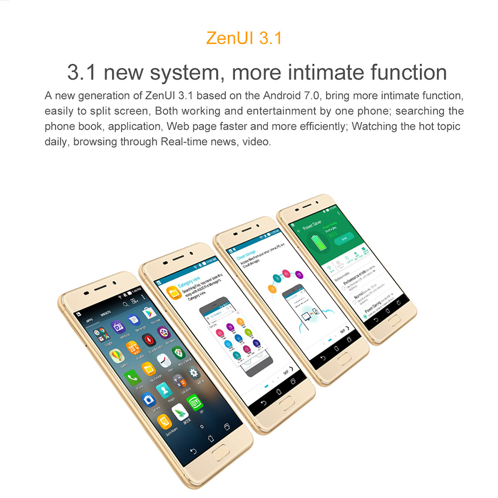 ASUS Pegasus 3S Front Touch ID Android 7.0 MTK6750 Quad Core 1.5GHz 3GB RAM 64GB ROM 5.2 inch Smartphone