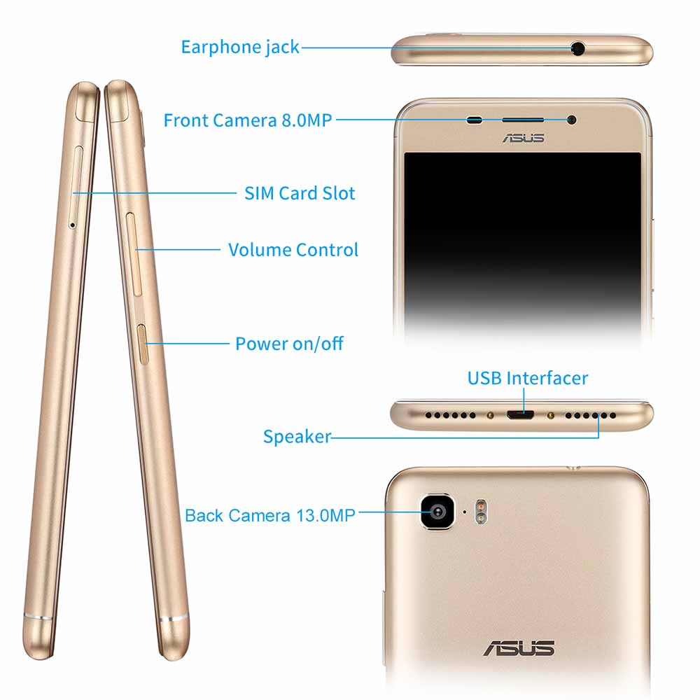 ASUS Pegasus 3S Front Touch ID Android 7.0 MTK6750 Quad Core 1.5GHz 3GB RAM 64GB ROM 5.2 inch Smartphone