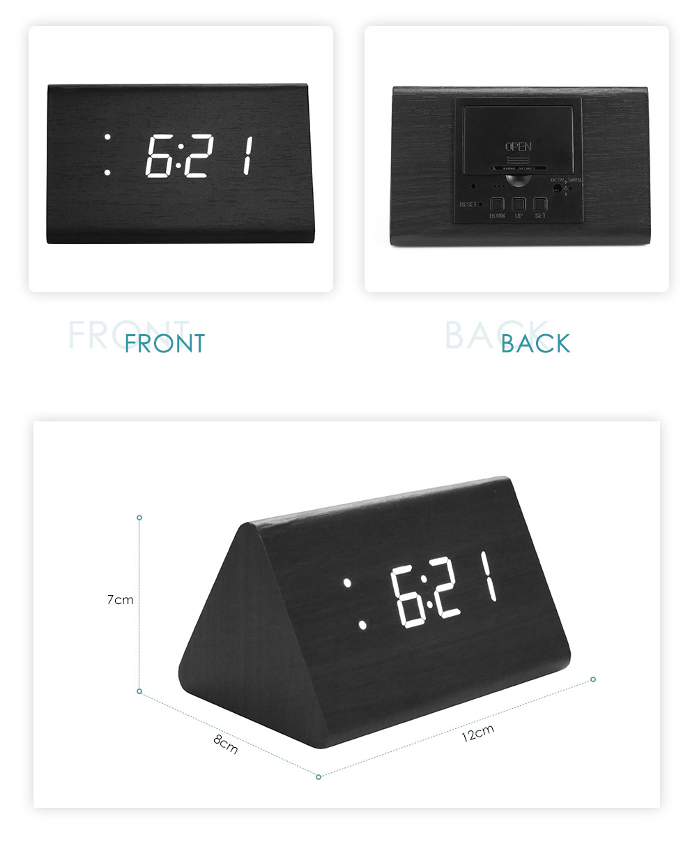 Voice-activated Electronic Wooden Alarm Clock Voice-activated Electronic Wooden Alarm Clock