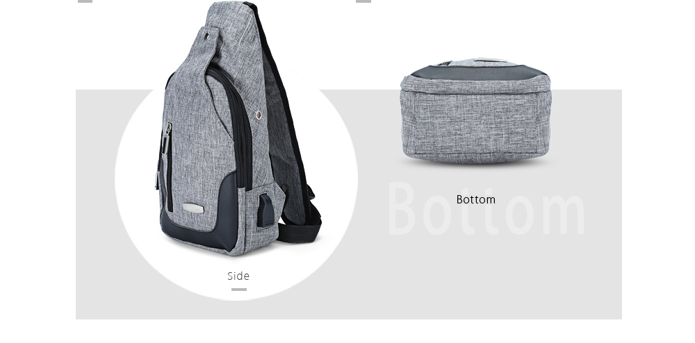 Guapabien Casual USB Charge Port Cable Shoulder Crossbody Chest Bag Guapabien Casual USB Charge Port Cable Shoulder Crossbody Chest Bag