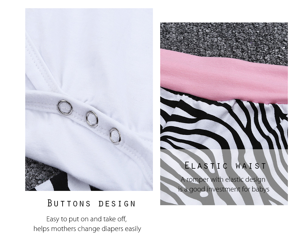SOSOCOER 4pcs Headwear Short Sleeve Wing Pattern Baby Romper Zebra Print Pants Hat Coverall Jumpsuit SOSOCOER 4pcs Headwear Short Sleeve Wing Pattern Baby Romper Zebra Print Pants Hat Coverall Jumpsuit