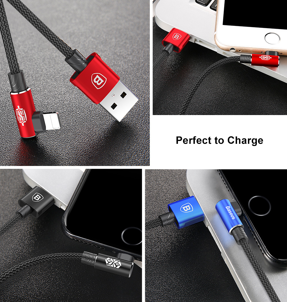 Baseus MVP Elbow Type 8 Pin Cable 2A Fast Charging Data Transmission Sync Cord 1M Baseus MVP Elbow Type 8 Pin Cable 2A Fast Charging Data Transmission Sync Cord 1M