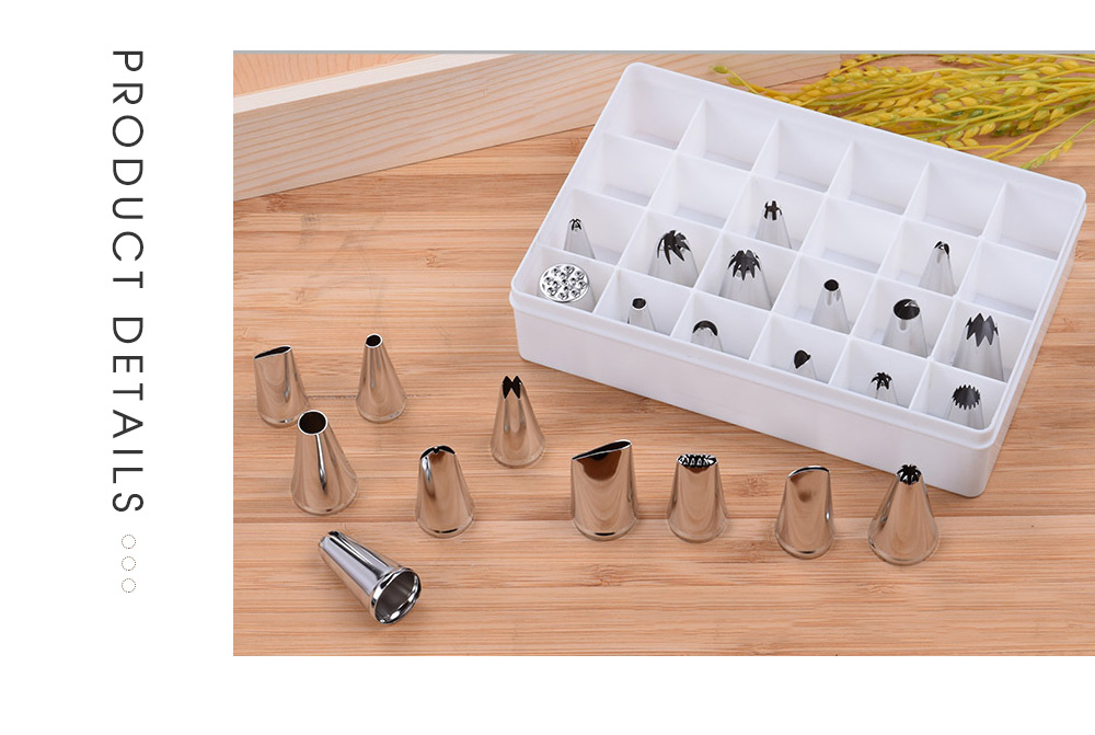 24pcs Stainless Steel Buttercream Icing Piping Nozzles Baking Tools Cake Decorating Molds 24pcs Stainless Steel Buttercream Icing Piping Nozzles Baking Tools Cake Decorating Molds