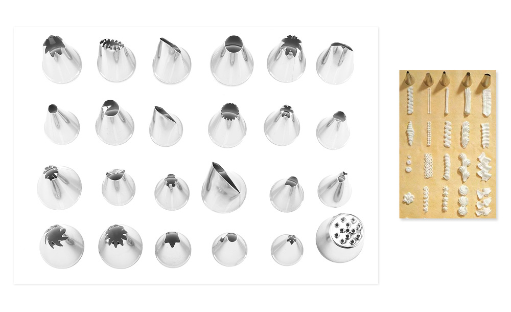 24pcs Stainless Steel Buttercream Icing Piping Nozzles Baking Tools Cake Decorating Molds 24pcs Stainless Steel Buttercream Icing Piping Nozzles Baking Tools Cake Decorating Molds