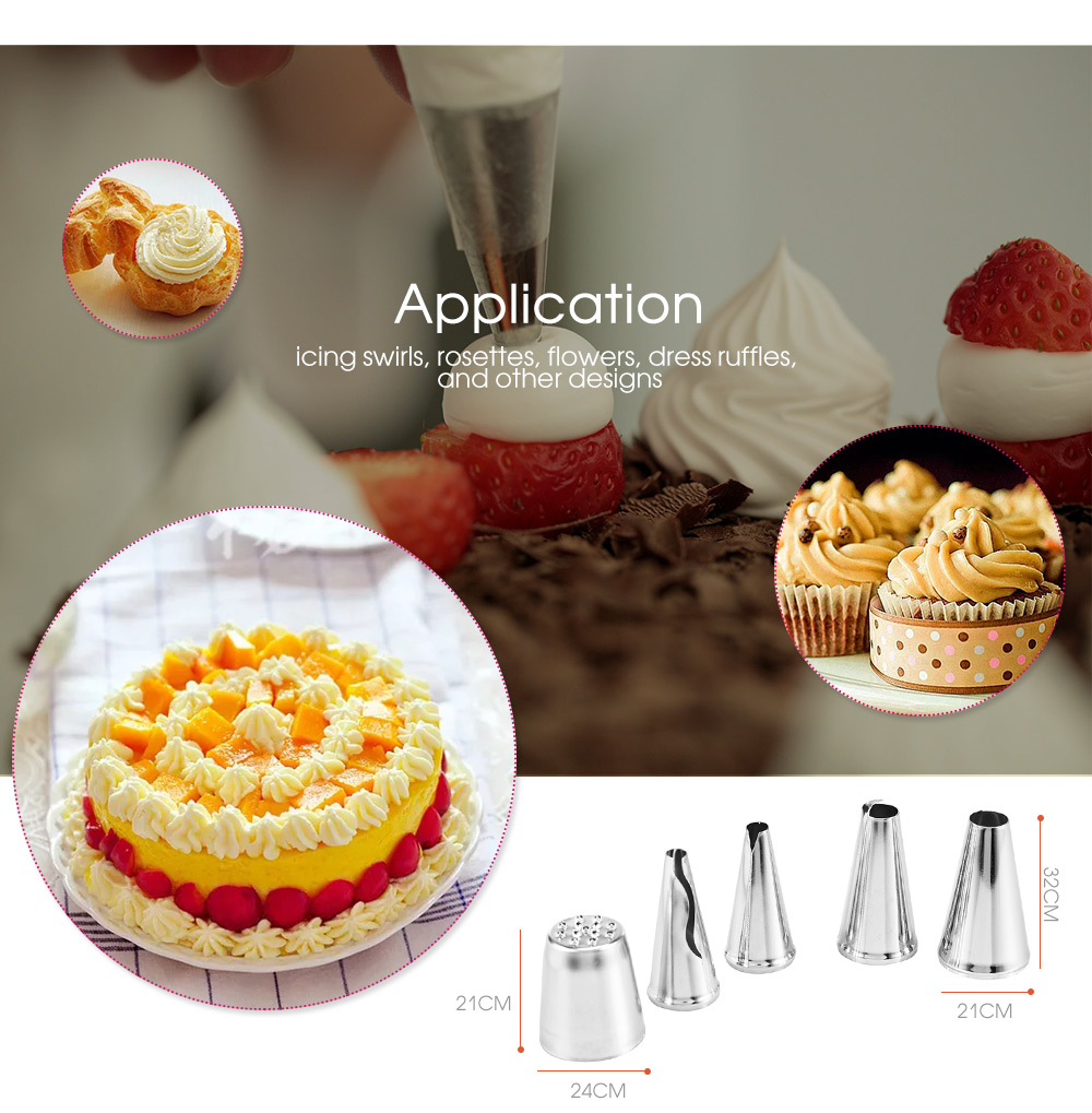 24pcs Stainless Steel Buttercream Icing Piping Nozzles Baking Tools Cake Decorating Molds 24pcs Stainless Steel Buttercream Icing Piping Nozzles Baking Tools Cake Decorating Molds