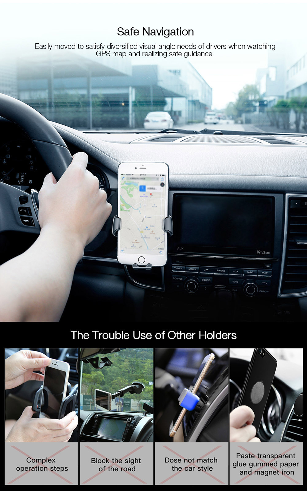 Baseus Gravity Air Vent Car Mount 360 Degree Rotation Phone Holder Cradle