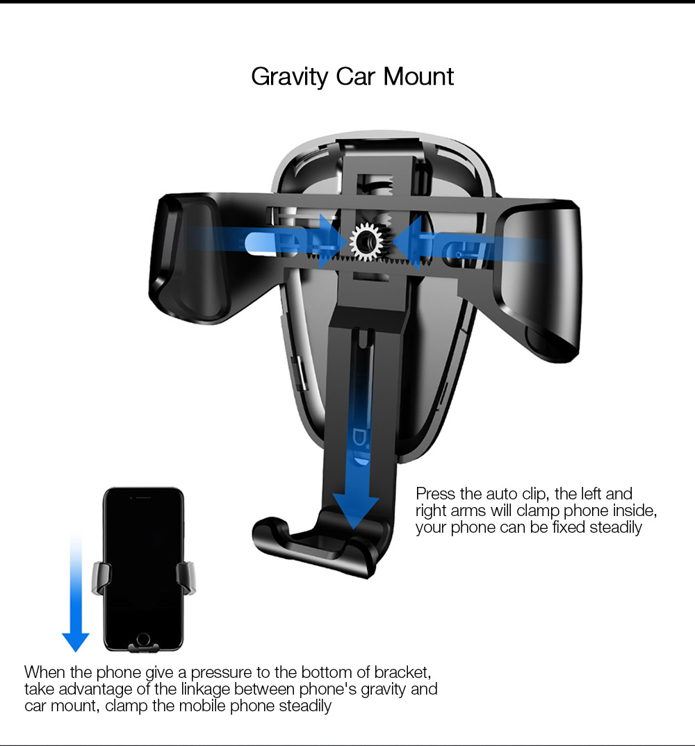 Baseus Gravity Air Vent Car Mount 360 Degree Rotation Phone Holder Cradle