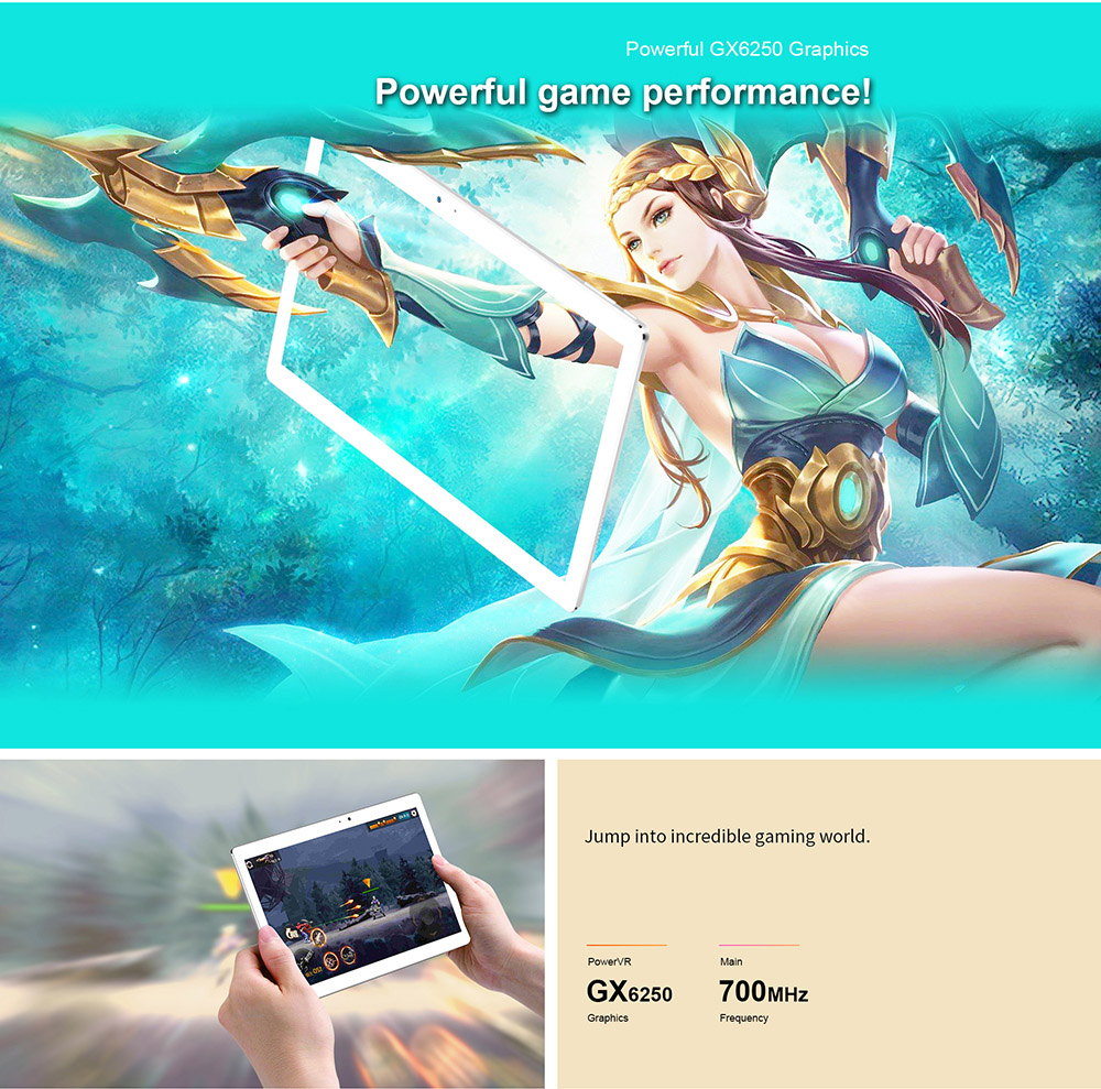 Teclast Master T10 10.1 inch Tablet PC Android 7.0 MTK8176 Hexa Core 1.7GHz 4GB RAM 64GB ROM Fingerprint Sensor Dual WiFi OTG Cameras
