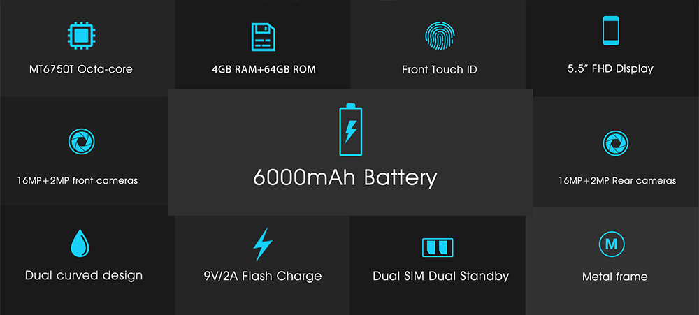 OUKITEL K3 4G Phablet 5.5 inch Android 7.0 MTK6750T Octa Core 1.5GHz 4GB RAM 64GB ROM 6000mAh Battery Four Cameras Fingerprint Scanner OUKITEL K3 4G Phablet 5.5 inch Android 7.0 MTK6750T Octa Core 1.5GHz 4GB RAM 64GB ROM 6000mAh Battery Four Cameras Fingerprint Scanner