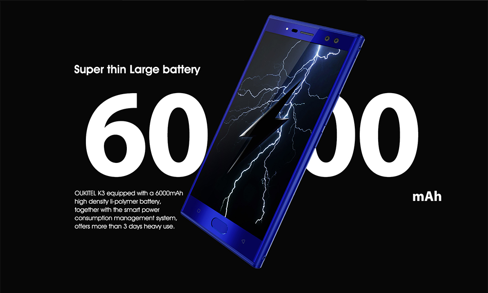 OUKITEL K3 4G Phablet 5.5 inch Android 7.0 MTK6750T Octa Core 1.5GHz 4GB RAM 64GB ROM 6000mAh Battery Four Cameras Fingerprint Scanner OUKITEL K3 4G Phablet 5.5 inch Android 7.0 MTK6750T Octa Core 1.5GHz 4GB RAM 64GB ROM 6000mAh Battery Four Cameras Fingerprint Scanner