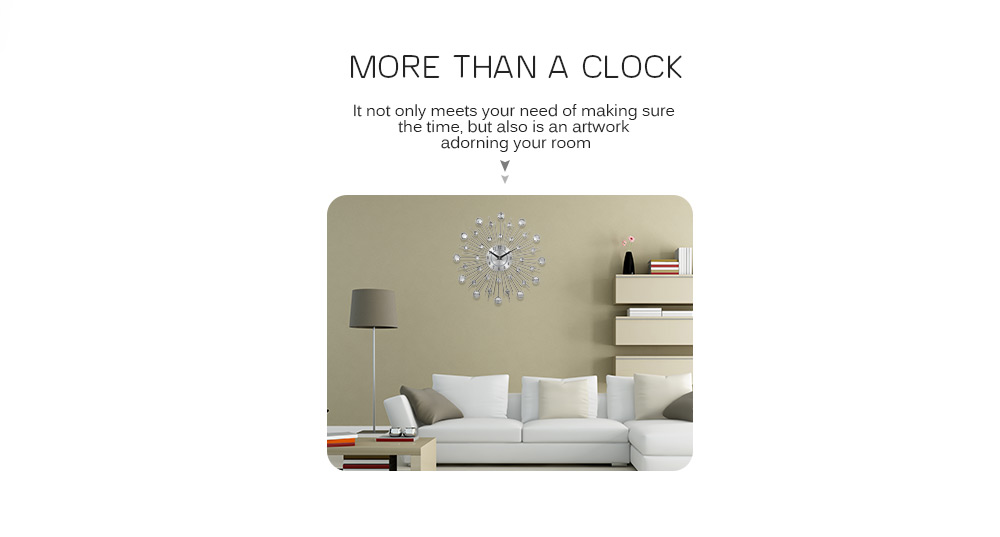 Decorative Crystal Sunburst Metal Wall Clock Home Art Decor Diameter 13 inch Decorative Crystal Sunburst Metal Wall Clock Home Art Decor Diameter 13 inch