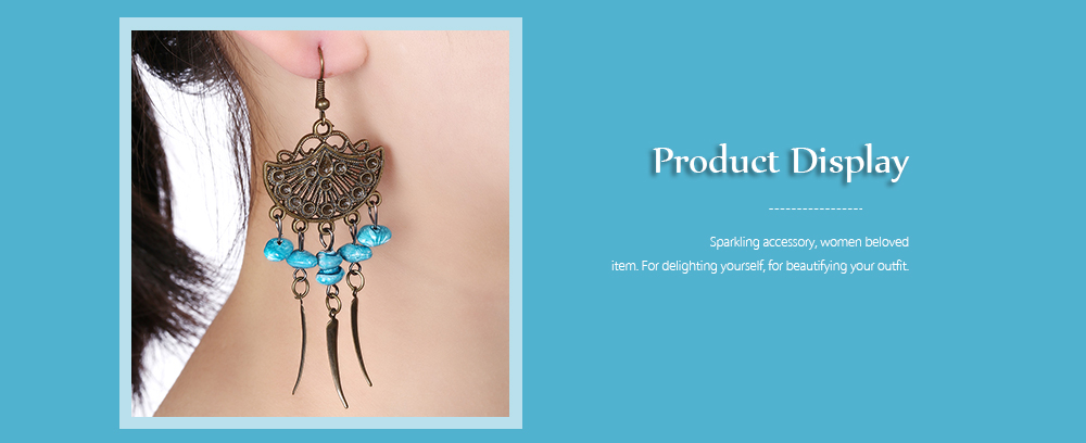 Trendy Bohemian Metal Decoration Fringed Beads Women Drop Earrings Trendy Bohemian Metal Decoration Fringed Beads Women Drop Earrings