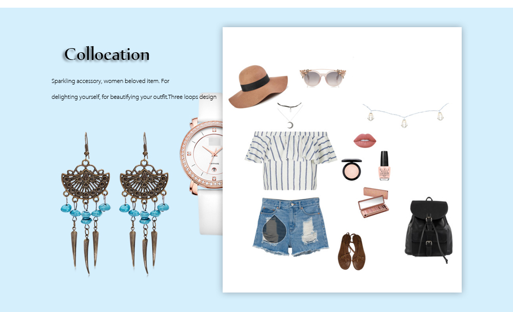 Trendy Bohemian Metal Decoration Fringed Beads Women Drop Earrings Trendy Bohemian Metal Decoration Fringed Beads Women Drop Earrings