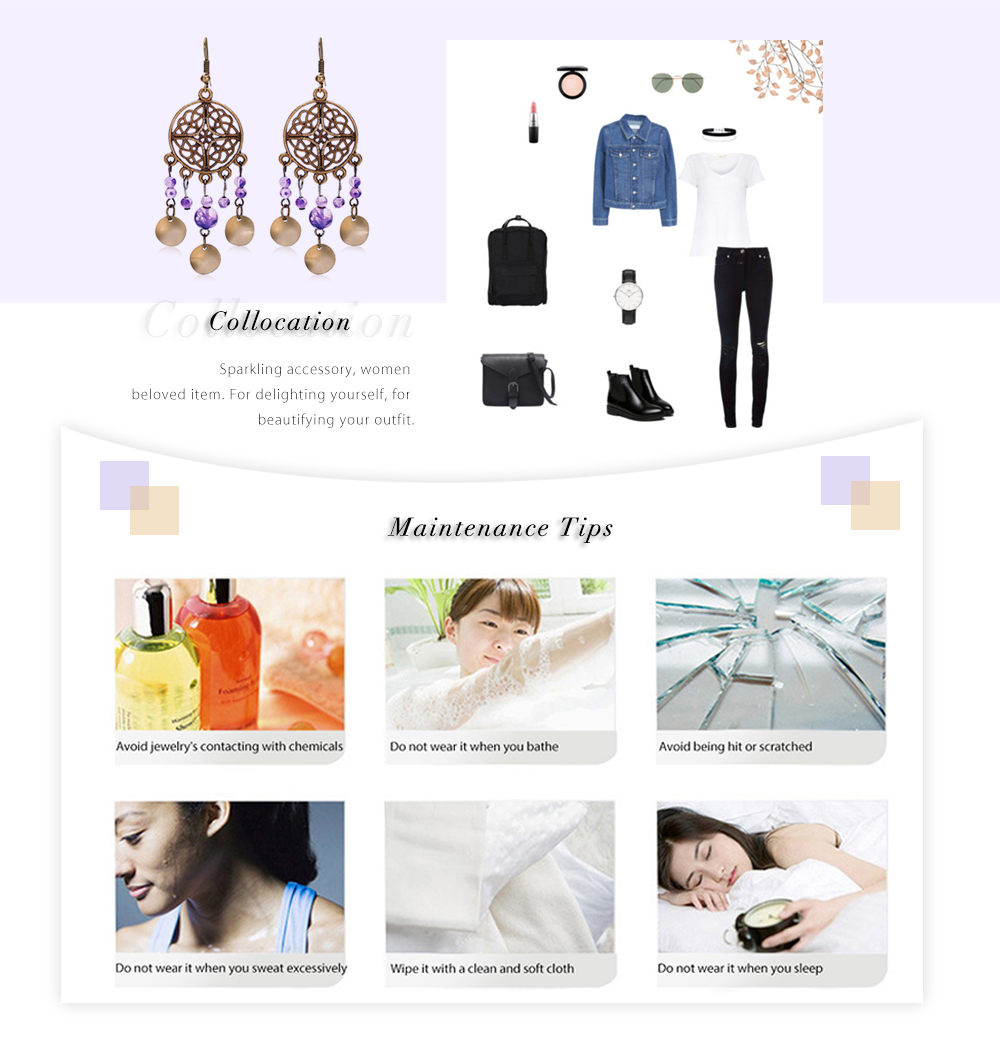 Vintage Hollow Out Fringed Beads Alloy Women Drop Earrings Vintage Hollow Out Fringed Beads Alloy Women Drop Earrings