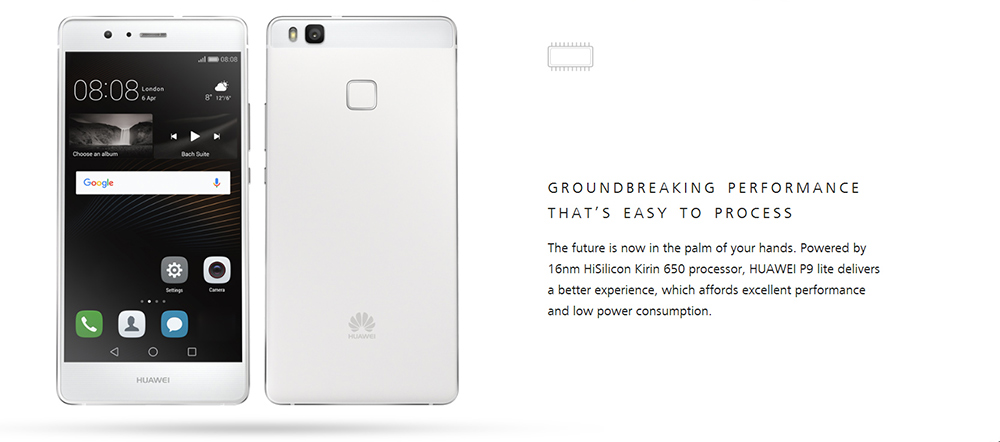Huawei P9 Lite ( VNS - L31 ) 4G Smartphone 5.2 inch Android M Kirin 650 Octa Core 2.0GHz 3GB RAM 16GB ROM Fingerprint Scanner 13.0MP + 8.0MP Cameras Huawei P9 Lite ( VNS - L31 ) 4G Smartphone 5.2 inch Android M Kirin 650 Octa Core 2.0GHz 3GB RAM 16GB ROM Fingerprint Scanner 13.0MP + 8.0MP Cameras