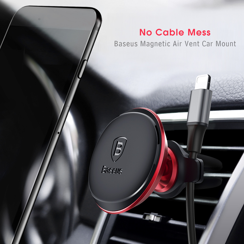 Baseus Air Vent Magnetic Suction Bracket Phone Holder 360 Degree Rotation Car Mount with Cable Clip Baseus Air Vent Magnetic Suction Bracket Phone Holder 360 Degree Rotation Car Mount with Cable Clip