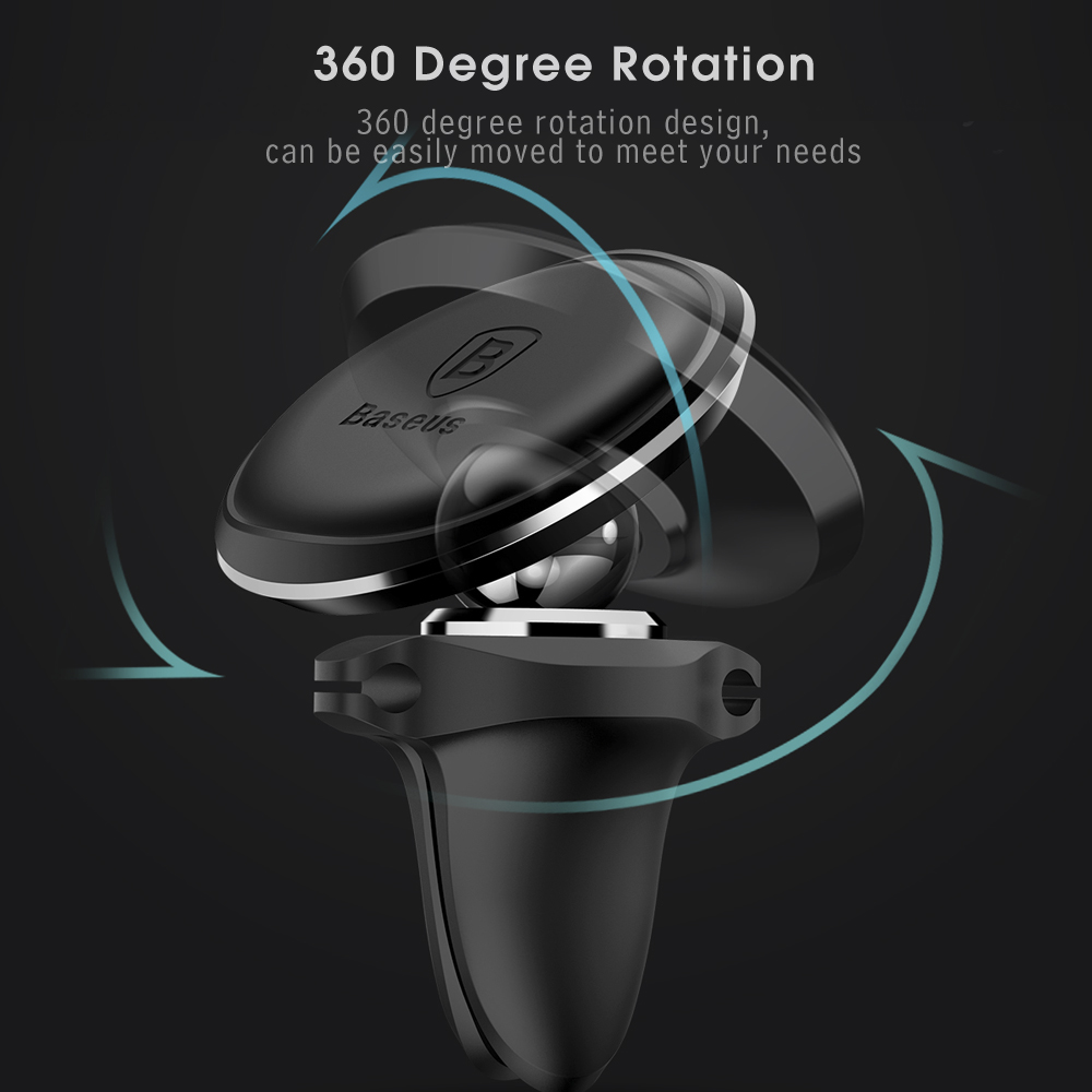 Baseus Air Vent Magnetic Suction Bracket Phone Holder 360 Degree Rotation Car Mount with Cable Clip Baseus Air Vent Magnetic Suction Bracket Phone Holder 360 Degree Rotation Car Mount with Cable Clip