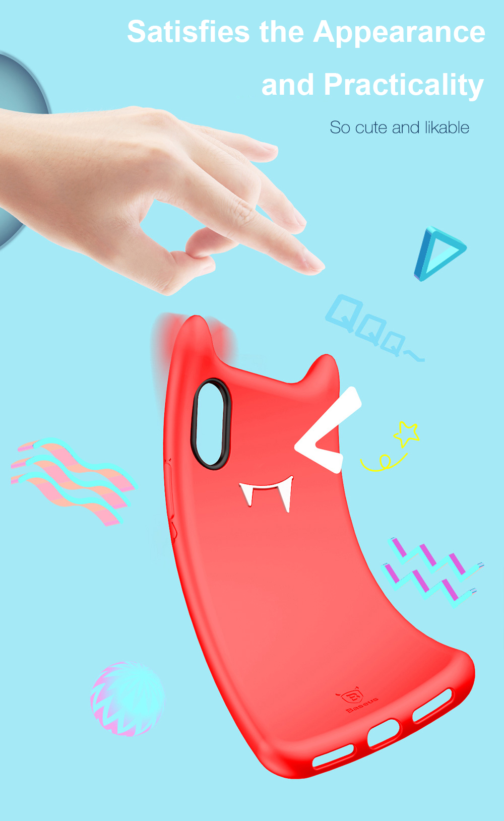 Baseus Devil Baby Case Soft Silicone Protective Back Cover for iPhone 8 Baseus Devil Baby Case Soft Silicone Protective Back Cover for iPhone 8