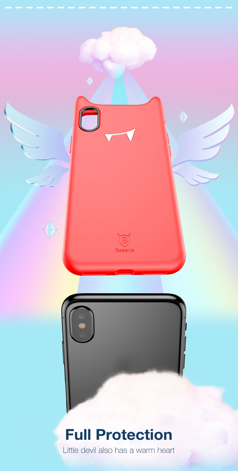 Baseus Devil Baby Case Soft Silicone Protective Back Cover for iPhone 8 Baseus Devil Baby Case Soft Silicone Protective Back Cover for iPhone 8